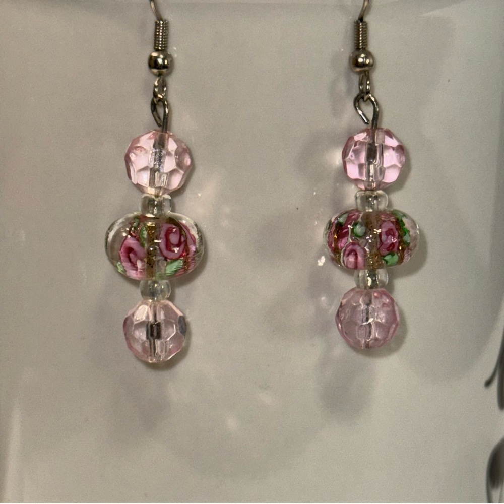 Elegant Pink Beaded Earrings